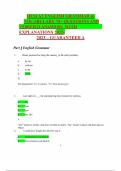 HESI A2 ENGLISH GRAMMER AND VOCABULARY STUDY GUIDE EXAM NEWEST ACTUAL EXAM QUESTIONS AND CORRECT DETAILED ANSWERS VERIFIED GRADED A+
