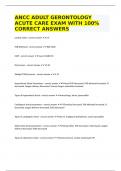 ANCC ADULT GERONTOLOGY ACUTE CARE EXAM WITH 100% CORRECT ANSWERS