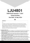 LJU4801 PORTFOLIO (ANSWERS) Semester 1 2024 - DISTINCTION GUARANTE