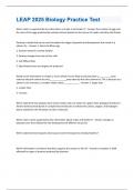LEAP 2025 Biology Practice Test  Questions & Answers Already Graded A +