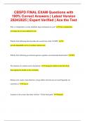 CBSPD FINAL EXAM Questions with 100% Correct Answers | Latest Version 2024/2025 | Expert Verified | Ace the Test