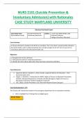 NURS 2101 (Suicide Prevention &  Involuntary Admission) with Rationales  CASE STUDY MARYLAND UNIVERSITY