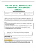 NURS 2101 (Urinary Tract Infection) with  Rationales CASE STUDY MARYLAND  UNIVERSITY