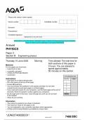 BUNDLE  2023 AQA A-level PHYSICS   Question Paper & Mark scheme &lpar;Merged&rpar; June 2023 &lbrack;VERIFIED&rsqb;