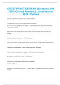 CRCST PRACTICE EXAM Questions with 100&percnt; Correct Answers &vert; Latest Version 2024 &vert; Verified