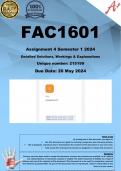 FAC1601 Assignment 4 (COMPLETE ANSWERS) Semester 1 2024 (215199)- DUE 20 May 2024
