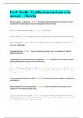 Food Handler Certification questions with answers - Ontario