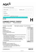 BUNDLED  2023 AQA GCSE COMBINED SCIENCE&colon; SYNERGY Question Papers & Mark schemes &lpar;Merged&rpar; June 2023 &lbrack;VERIFIED