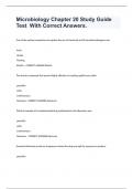 Microbiology Chapter 20 Study Guide Test  With Correct Answers.
