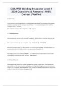 CSA W59 Welding Inspector Level 1 2024 Questions & Answers &vert; 100&percnt; Correct &vert; Verified