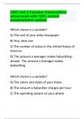 C957 Unit 2 Function Interpretation actual exam with 100&percnt; correct answers&lpar;latest update&rpar;&period;
