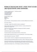 PUBLIX MANAGER TEST 1 NEW TEST EXAM 2024 QUESTIONS AND ANSWERS. 