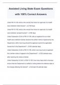 Assisted Living State Exam Questions with 100&percnt; Correct Answers