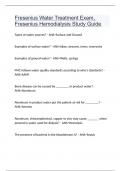 Fresenius Water Treatment Exam, Fresenius Hemodialysis Study Guide Questions and answers latest update