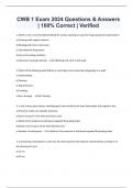 CWB 1 Exam 2024 Questions & Answers &vert; 100&percnt; Correct &vert; Verified
