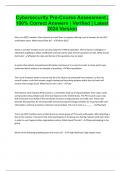 Cybersecurity Pre-Course Assessment &vert; 100&percnt; Correct Answers &vert; Verified &vert; Latest 2024 Version