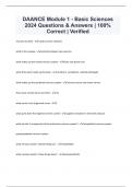 DAANCE Module 1 - Basic Sciences 2024 Questions & Answers &vert; 100&percnt; Correct &vert; Verified