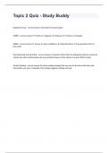 Topic 2 Quiz - Study Buddy questions n answers graded A&plus;