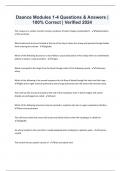 Daance Modules 1-4 Questions & Answers &vert; 100&percnt; Correct &vert; Verified 2024