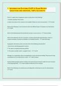 INFORMATION SYSTEMS CLEP 4&sol; EXAM REVIEW  QUESTIONS AND ANSWERS&comma; 100&percnt; ACCURATE&sol;