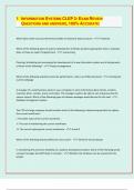INFORMATION SYSTEMS CLEP 3&colon; EXAM REVIEW  QUESTIONS AND ANSWERS&comma; 100&percnt; ACCURATE&sol;