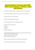 Dental Assistant Licensure Exam MN &vert; 100&percnt; Correct Answers &vert; Verified &vert; Latest 2024 Version