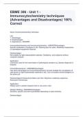 EBME 306 - Unit 1 - Immunocytochemistry techniques (Advantages and Disadvantages) 100% Correct 