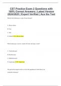 CST Practice Exam 2 Questions with 100% Correct Answers | Latest Version 2024/2025 | Expert Verified | Ace the Test