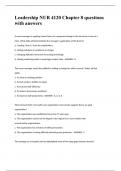 Leadership NUR 4120 Chapter 8 questions with answers