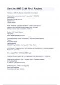 Sanchez MIS 3301 Final Review with 100&percnt; Correct Answers