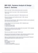 MIS 3320 - Systems Analysis & Design Exam 2 - Sanchez with 100&percnt; Correct Answers