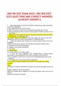 HESI RN EXIT 2023 REVIEWED IN 2024 ONWARDS LATEST EXAM STUDY GUIDE NEWEST FROM ACTUAL EXAM WITH 180+ QUESTIONS AND CORRECT DETAILED ANSWERS VERIFIED GRADED A+