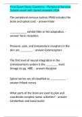 Final Exam Study Questions - Peripheral Nervous System exam with correct answers 2024