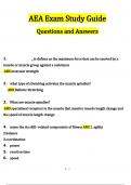 AEA Exam Study Guide Questions and Answers 2024 / 2025 | 100% Verified Answers