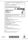 Pearson Edexcel International GCSE Mathematics A PAPER 2F Foundation Tier