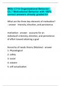 WGU C715 Organizational Behavior - Ch.7 Motivational Behavior with 100% correct answers already graded A+