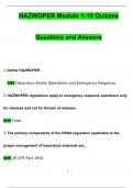 HAZWOPER Module 1-10 Quizzes Actual Questions and Answers (2024 / 2025) (Verified Answers)