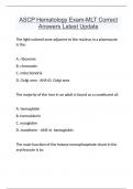 ASCP Hematology Exam-MLT Correct Answers Latest Update