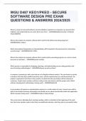 WGU D487 KEO1/PKEO - SECURE SOFTWARE DESIGN PRE EXAM QUESTIONS & ANSWERS 2024/2025