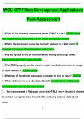 WGU C777 Web Development Applications Post-Assessment questions & Answers 2024 ( A+ GRADED 100% VERIFIED)