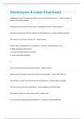 Electrolysis & Laser Final Exam questions and answers all are correct 2024 graded A+
