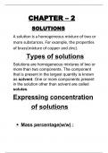 Chemistry Chapter SOLUTIONS notes Class 12th