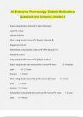 Ati Endocrine Pharmacolgy&colon; Diabetic Medications Questions and Answers &vert; Graded A