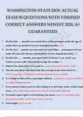 WASHINGTON STATE DOL ACTUAL EXAM 90 QUESTIONS WITH VERIFIED CORRECT ANSWERS NEWEST 2024. A+ GUARANTEED.
