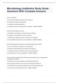 Microbiology Antibiotics Study Guide Questions With Complete Answers.