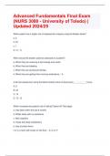 Advanced Fundamentals Final Exam (NURS 3080 - University of Toledo) | Updated 2024/25