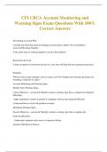 CFI CBCA Account Monitoring and Warning Signs Exam Questions With 100% Correct Answers