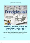 Principles of Real Estate 2 Practice Test Containing 127 Questions with Definitive Solutions 2024-2025