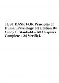 TEST BANK FOR Principles of Human Physiology 6th Edition By Cindy L. Stanfield – All Chapters Complete 1-24 | Verified. 