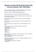 Ryanair security Study Guide Exam with  Correct Answers 100&percnt; 2024&sol;2025